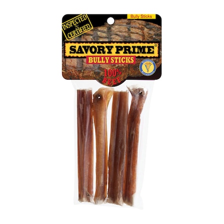 Savory Prime Savory Prime Beef Grain Free Bully Stick For Dogs 5 in. 4 pk 300